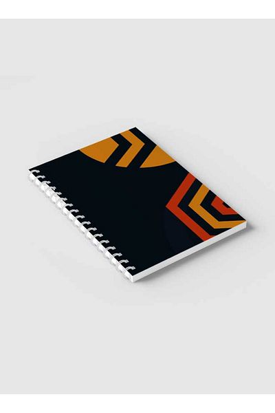LOWHA Spiral Notebook with Front and Back Hard Covers Featuring Modern Colored Shapes Design