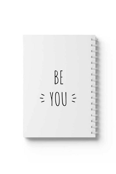 LOWHA Spiral Notebook with Front and Back Hard Covers Featuring Be You Design
