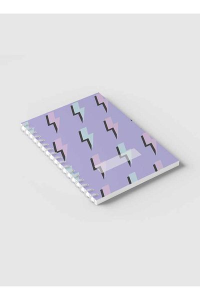 LOWHA Spiral Notebook with Front and Back Hard Covers Featuring Aesthetic Thunder Colored Design