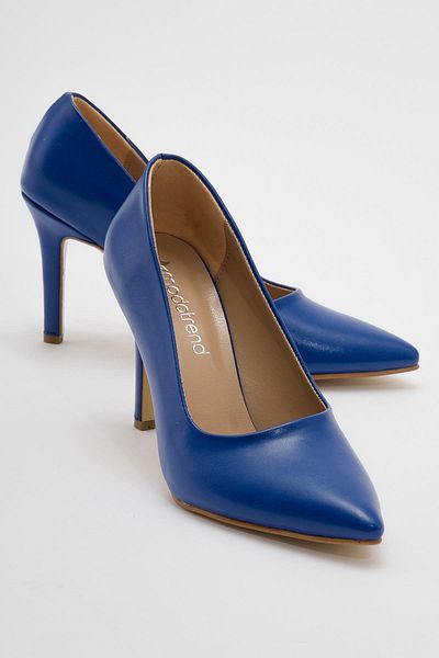 CCWAY AYAKKABI Women's Stiletto Sax Blue Skin