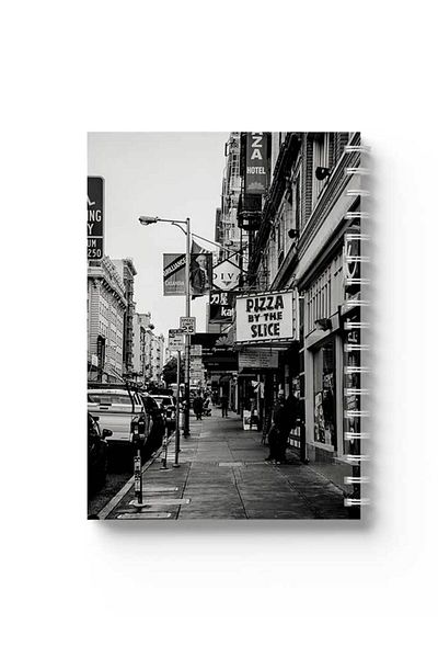 LOWHA Spiral Notebook with Front and Back Hard Covers Featuring Old Streets Design