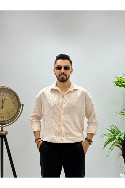 JACK CAPRİO Ανδρικό λινό πουκάμισο Flam ριγέ νέας σεζόν