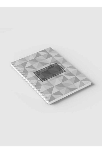 LOWHA Spiral Notebook with Front and Back Hard Covers Featuring Polygonal Style Design