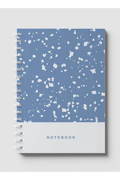 LOWHA Spiral Notebook with Front and Back Hard Covers Featuring Terrazzo Style Design