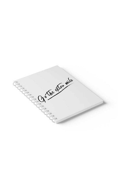LOWHA Spiral Notebook with Front and Back Hard Covers Featuring Go the Extra Mile Design