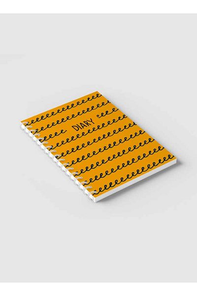 LOWHA Spiral Notebook with Front and Back Hard Covers Featuring Cursive Writing Diary Design