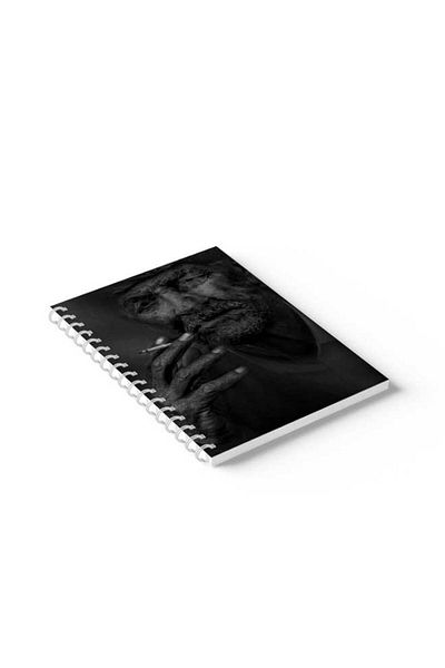 LOWHA Spiral Notebook with Front and Back Hard Covers Featuring Old Man Design