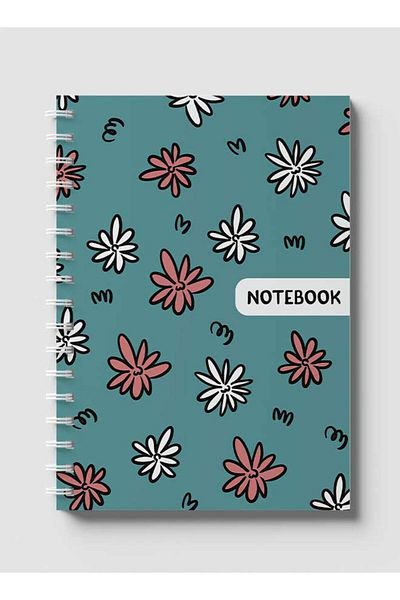 LOWHA Spiral Notebook with Front and Back Hard Covers Featuring Floral Design
