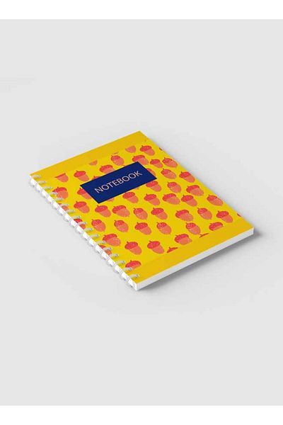 LOWHA Spiral Notebook with Front and Back Hard Covers Featuring Acorn Design