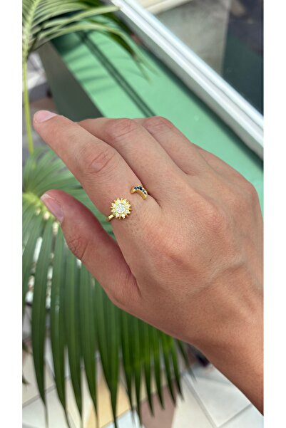 Miltonia 925s Güneş Ay Gümüş Yüzük