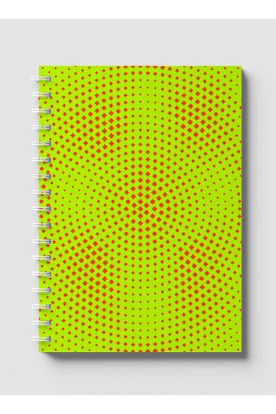 LOWHA Spiral Notebook with Front and Back Hard Covers Featuring Geometric Gradient Design