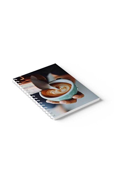 LOWHA دفتر ملاحظات حلزوني مع غلافين أمامي وخلفي صلبين بتصميم قهوة