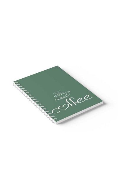 LOWHA Spiral Notebook with Front and Back Hard Covers Featuring Coffee Design