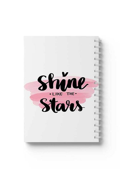 LOWHA Spiral Notebook with Front and Back Hard Covers Featuring Shine Like the Stars Design