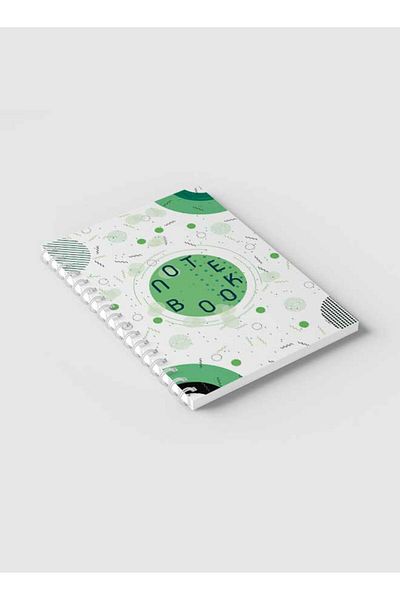LOWHA Spiral Notebook with Front and Back Hard Covers Featuring Retro Geometric Design