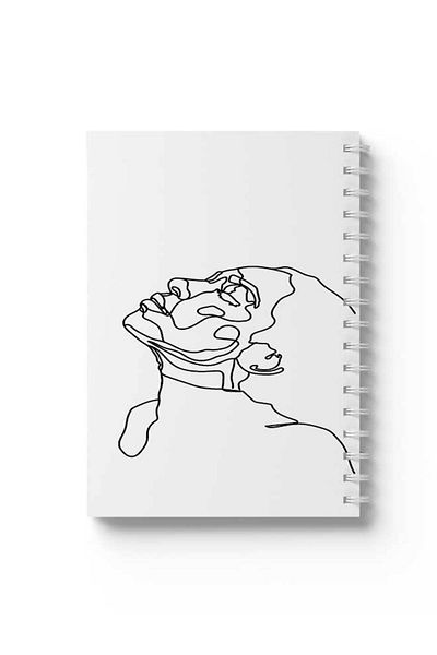 LOWHA Spiral Notebook with Front and Back Hard Covers Featuring Painted Girl Design