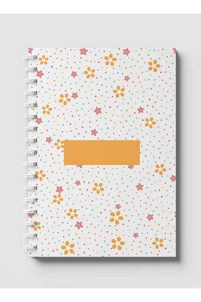 LOWHA Spiral Notebook with Front and Back Hard Covers Featuring Dots & Stars Design