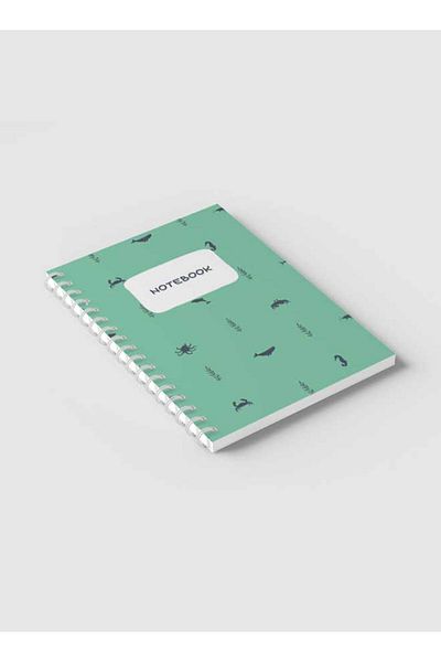 LOWHA Spiral Notebook with Front and Back Hard Covers Featuring Sea Ocean Theme Design