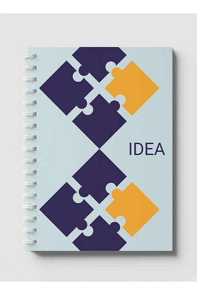LOWHA Spiral Notebook with Front and Back Hard Covers Featuring Idea Puzzle Design