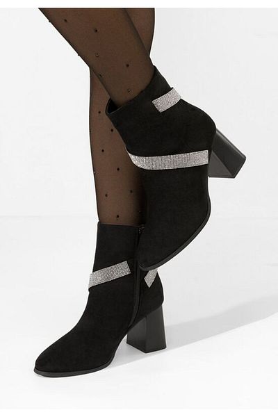 B T Shoes Stacia black heeled ankle boots