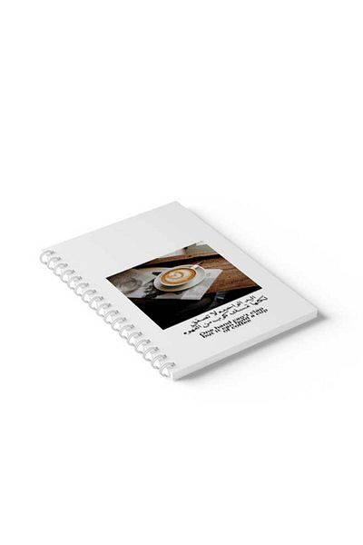 LOWHA Spiral Notebook with Front and Back Hard Covers Featuring Coffee Design