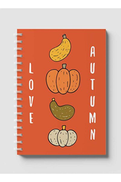 LOWHA دفتر ملاحظات حلزوني مع غلافين أمامي وخلفي صلبين بتصميم خضراوات الخريف ا...