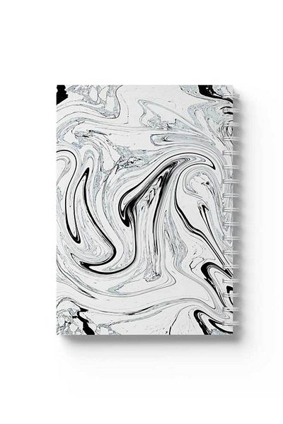LOWHA Spiral Notebook with Front and Back Hard Covers Featuring Marble Design