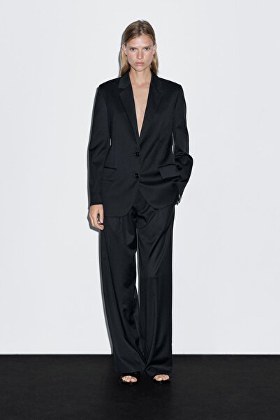 Massimo Dutti %100 ekstra ince iki düğmeli blazer