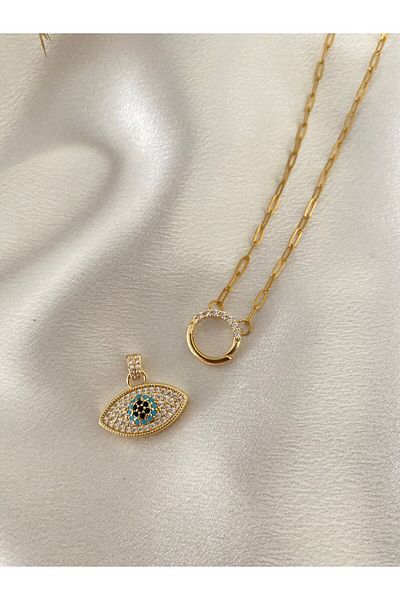 stainless steell قلادة من الفولاذ قابلة للتغيير على شكل عين