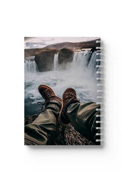 LOWHA Spiral Notebook with Front and Back Hard Covers Featuring By the Waterfalls Design