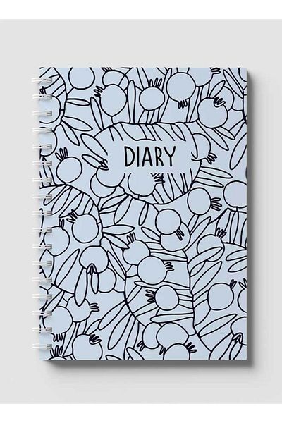 LOWHA Spiral Notebook with Front and Back Hard Covers Featuring Pomegranates Branches Drawing Design