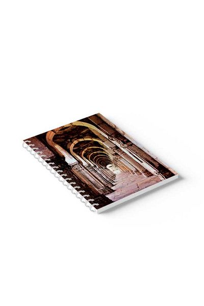 LOWHA Spiral Notebook with Front and Back Hard Covers Featuring Champaner Mosque Design