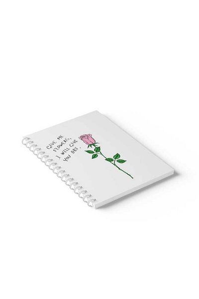 LOWHA Spiral Notebook with Front and Back Hard Covers Featuring Give Me Flowers Design