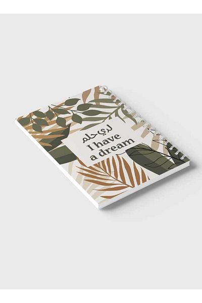 LOWHA Spiral Notebook with Front and Back Hard Covers Featuring I Have A Dream Design