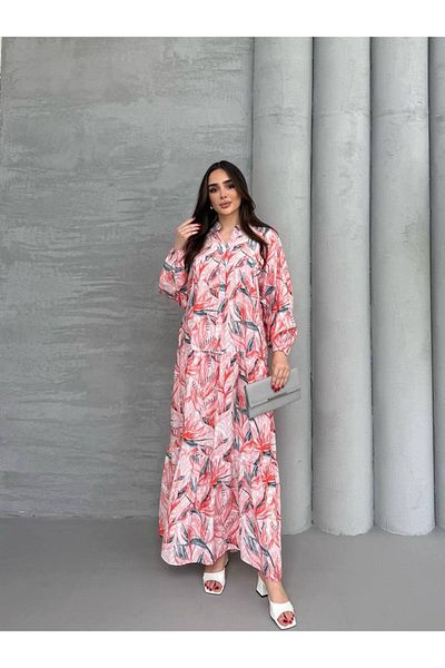 JESSE STORY Women's Hijab Dress Modal Fabric Floral Pattern Dress