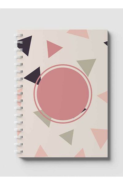 LOWHA Spiral Notebook with Front and Back Hard Covers Featuring Graphic Triangles Design