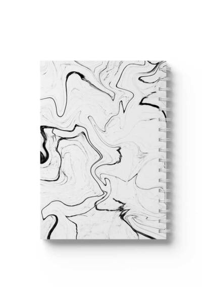 LOWHA دفتر ملاحظات حلزوني مع غلافين أمامي وخلفي صلبين بتصميم رخامي