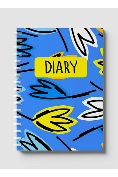 LOWHA Spiral Notebook with Front and Back Hard Covers Featuring Diary Leaf Design