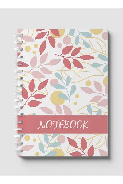 LOWHA Spiral Notebook with Front and Back Hard Covers Featuring Abstract & Floral Design