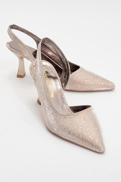 CCWAY AYAKKABI Women's High Heel Shoes Gold Triangle