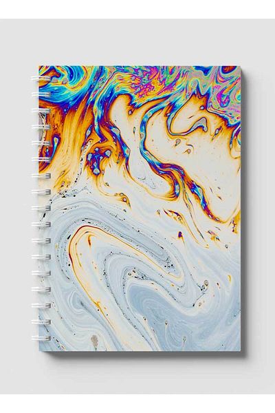 LOWHA Spiral Notebook with Front and Back Hard Covers Featuring Oil & Paint Design