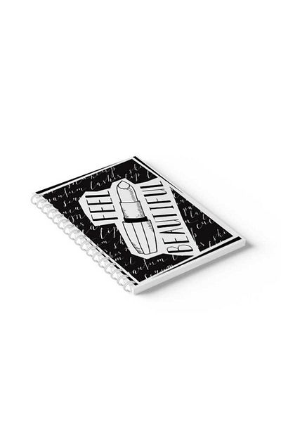 LOWHA Spiral Notebook with Front and Back Hard Covers Featuring Feel Beautiful Design