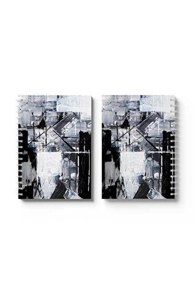 LOWHA دفتر ملاحظات حلزوني مع غلافين أمامي وخلفي صلبين بتصميم مزيج الألوان