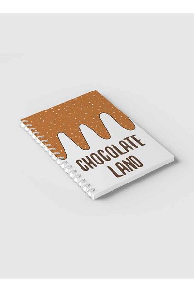 LOWHA Spiral Notebook with Front and Back Hard Covers Featuring Chocolate Land Design