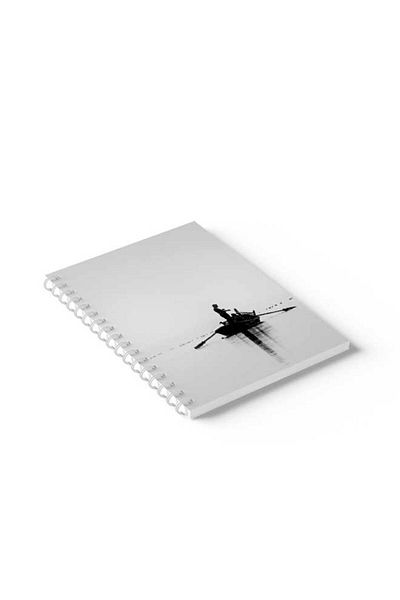 LOWHA Spiral Notebook with Front and Back Hard Covers Featuring Fisher Man Design