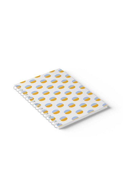LOWHA Spiral Notebook with Front and Back Hard Covers Featuring Circles Design