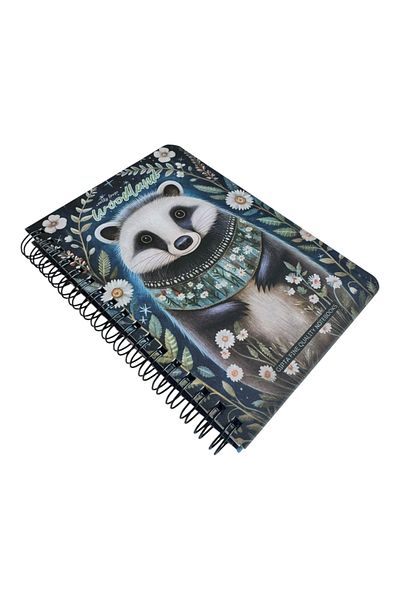 Polin Woodland Notepad, A6 Size, 96 Sheets Unlined, Spiral, Hard Cover, Cute Animal Pattern