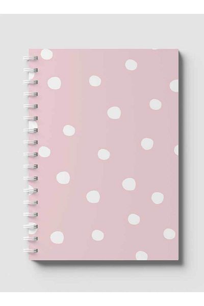 LOWHA Spiral Notebook with Front and Back Hard Covers Featuring White Dots Design