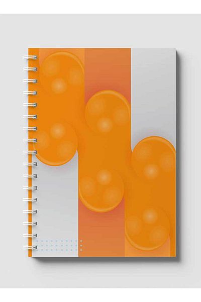 LOWHA Spiral Notebook with Front and Back Hard Covers Featuring Circular Shapes & Gradient Design