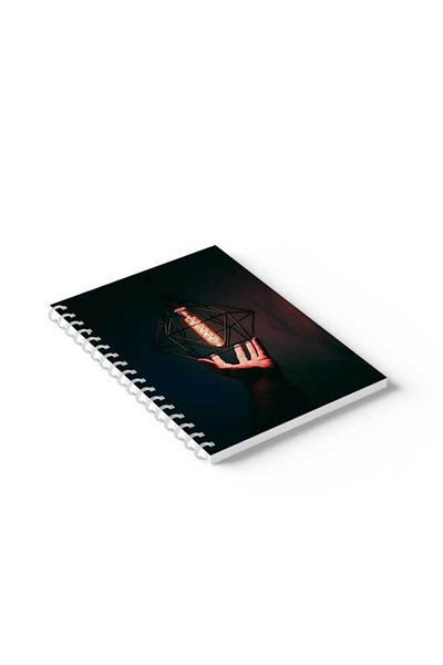 LOWHA Spiral Notebook with Front and Back Hard Covers Featuring Light Lamp Design
